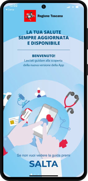 Iphone con applicazione Toscana salute